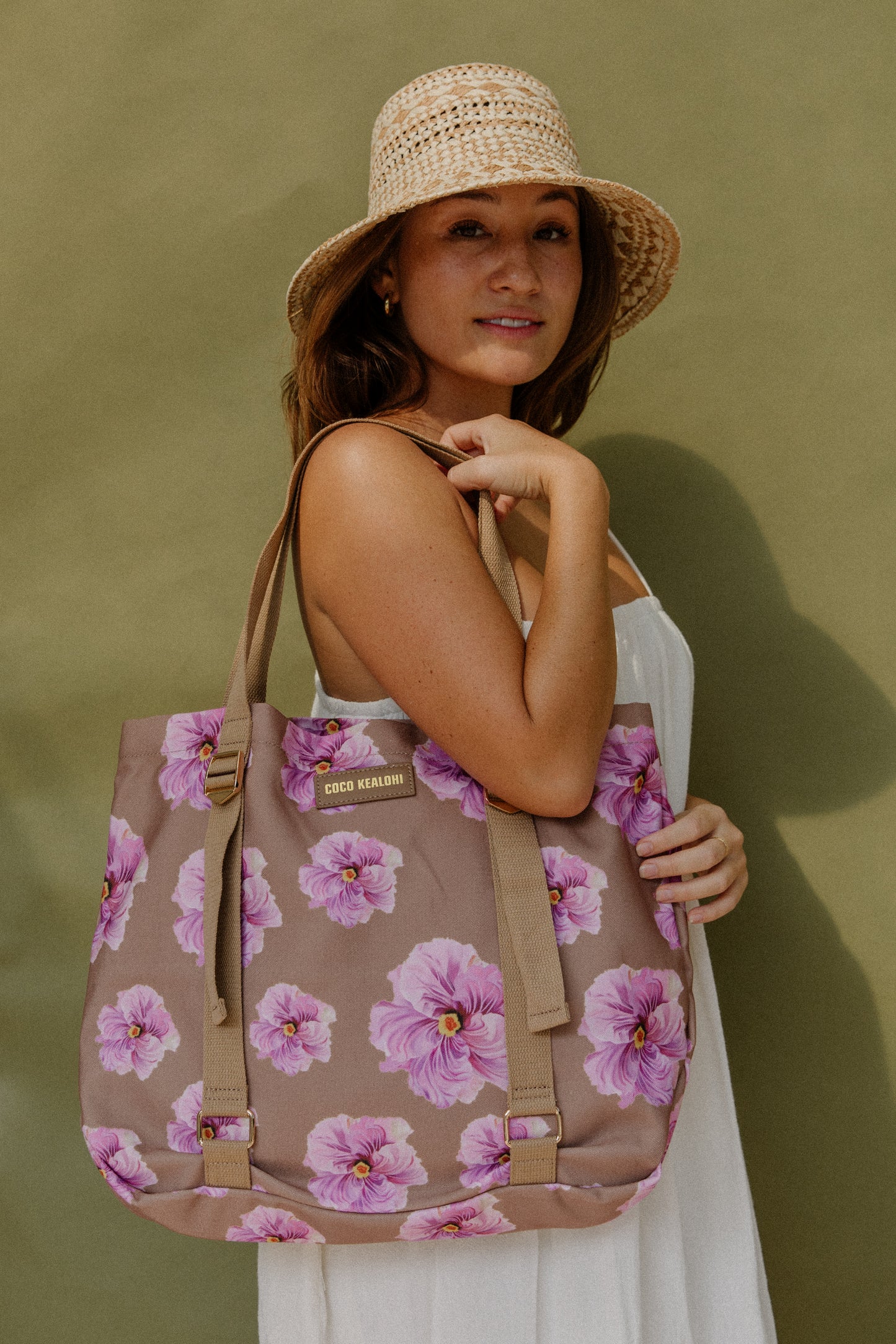Mauve Hibiscus Coco Tote